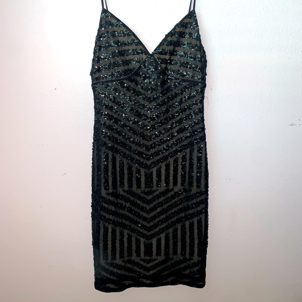 Sparkly tight little black dress